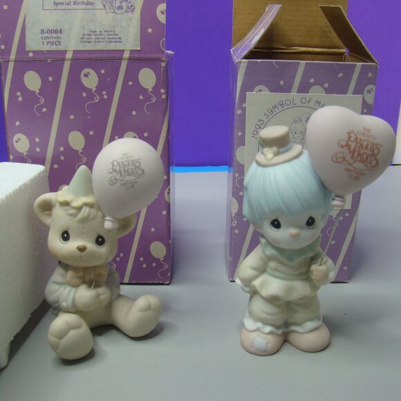 Pair of Precious Moments Symbol of Membership 1989 & 1993 B-0004 & B-0008 Enesco - Picture 1 of 11